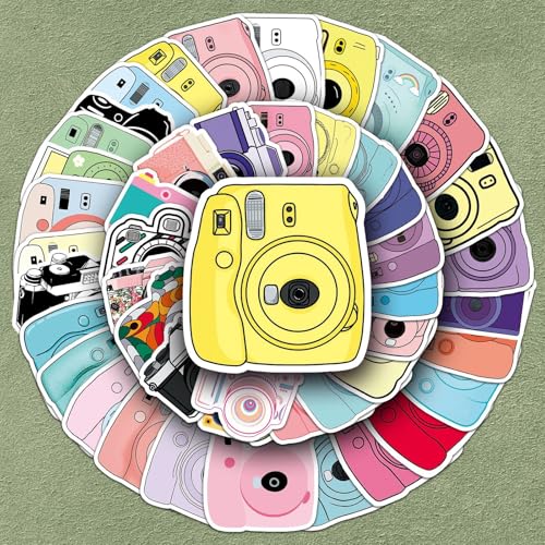 50枚入り カメラ インスタント テーマ キッズ カートゥーン ステッカー 防水 手帳 素材 スマホ タブレット デコ