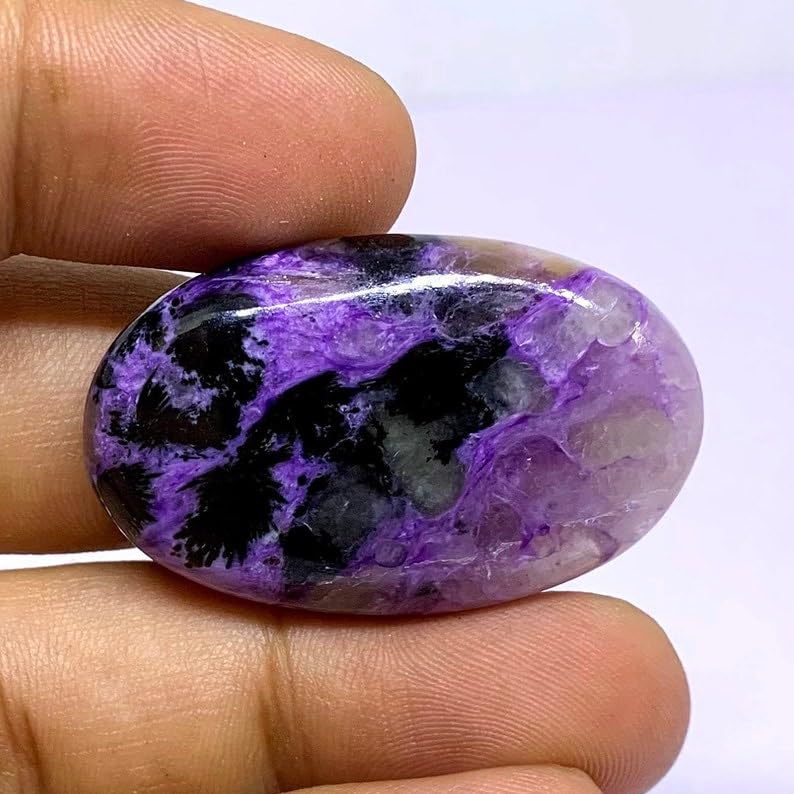 Charoite naturelle cabochon ovale contre les bijoux uniformes - 4