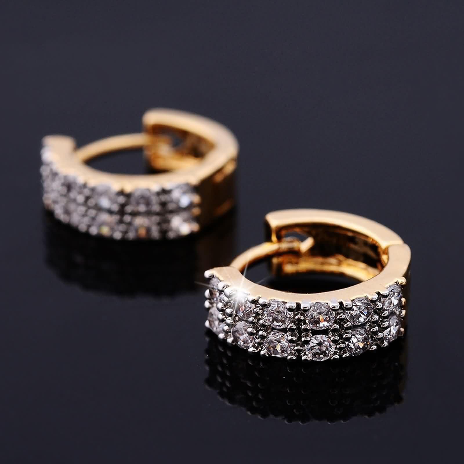 Pendientes de aro vintage para mujer, oro amarillo Au375, 9 K, Moissanit Hoop, pendientes de aro para mujer, pequeños oro 375