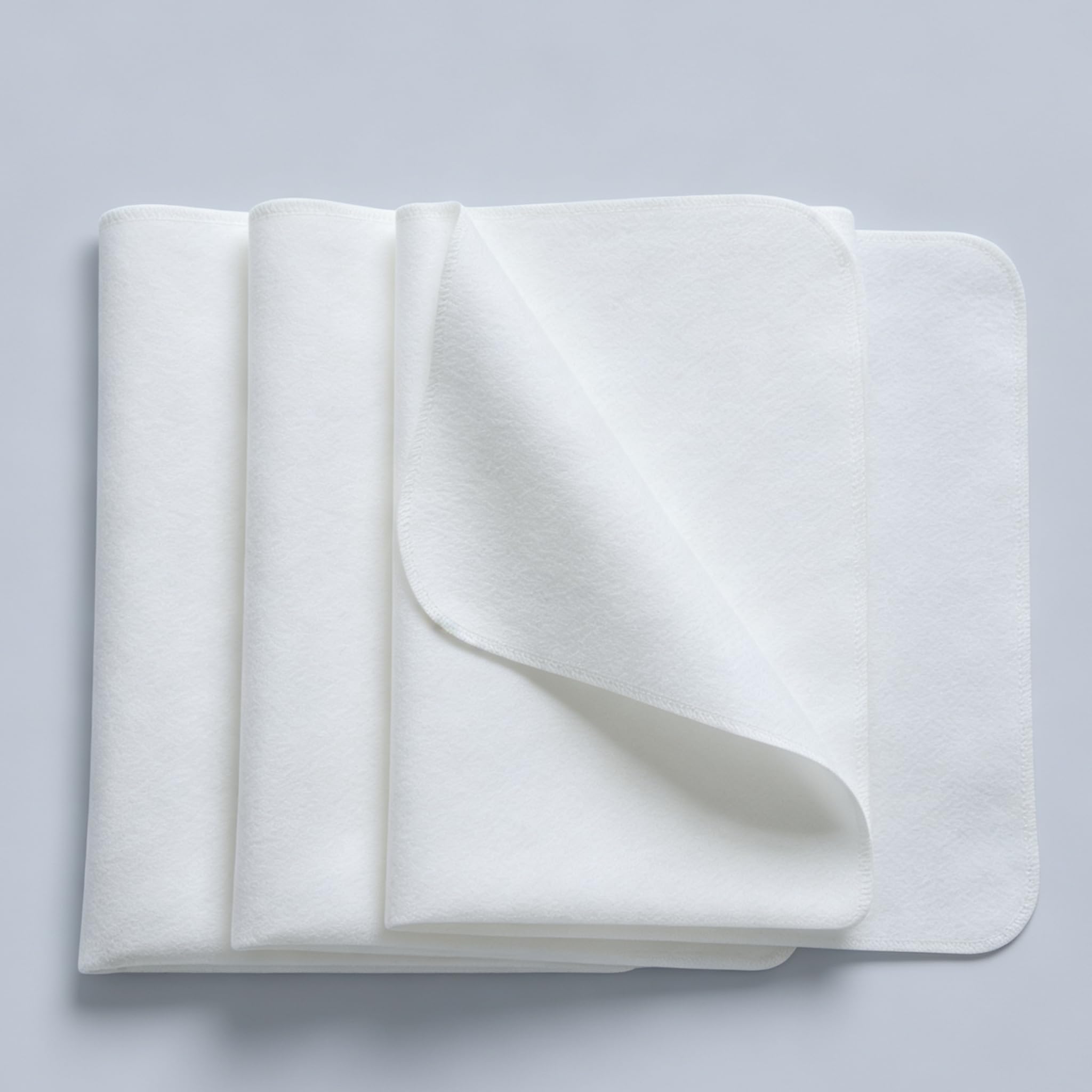 4 Pack Waterproof Crib Pad, 27" x 39", Reusable Incontinence Flannel Crib Protector for Baby, Toddler, Elders and Pets - White