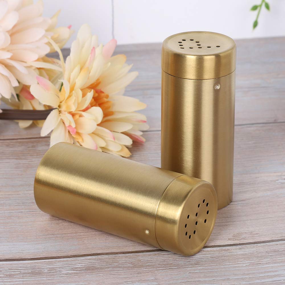 Asixxsix Stainless Steel spicess Shaker Jars, 2pcs Salt and pepperr Shakers Household Gold spicess Shakers for Sugar Salt pepperr spicess and Home Barbecue Cooking