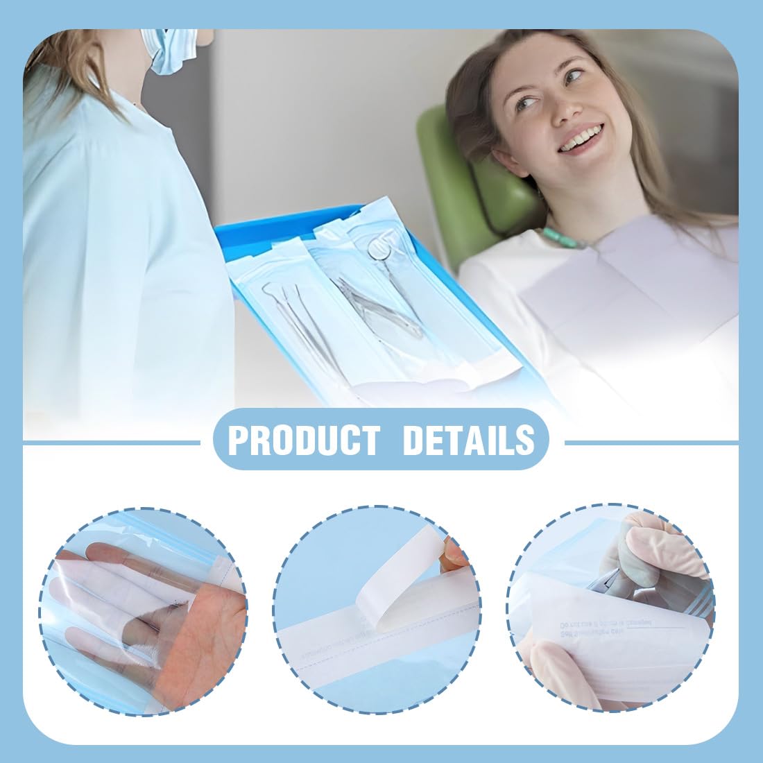200 Pezzi Sacchetto Di Sterilizzazione,Buste Per Sterilizzazione,Sacchetto Per Sterilizzazio,Sacchetti Per Autoclave,Sacchetti Auto Sterilizzazione,Sacchetto Sterilizzazione Autosigillante