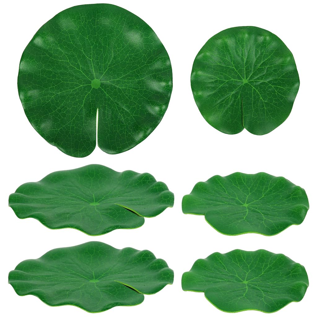 HASTHIP® Floating Lily Pads for Ponds, 6Pcs Realistic Lily Pads Leaves