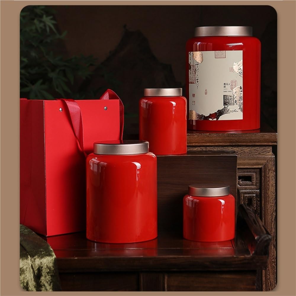 XYNSNDB Kanistry kuchenne Pojemnik do przechowywania herbaty luzem Słoik Ceramiczny szczelnie zamknię słoik Pusty słoik Słoik do przechowywania przypraw kuchennych Retro zestaw do herbaty Pojedynczy