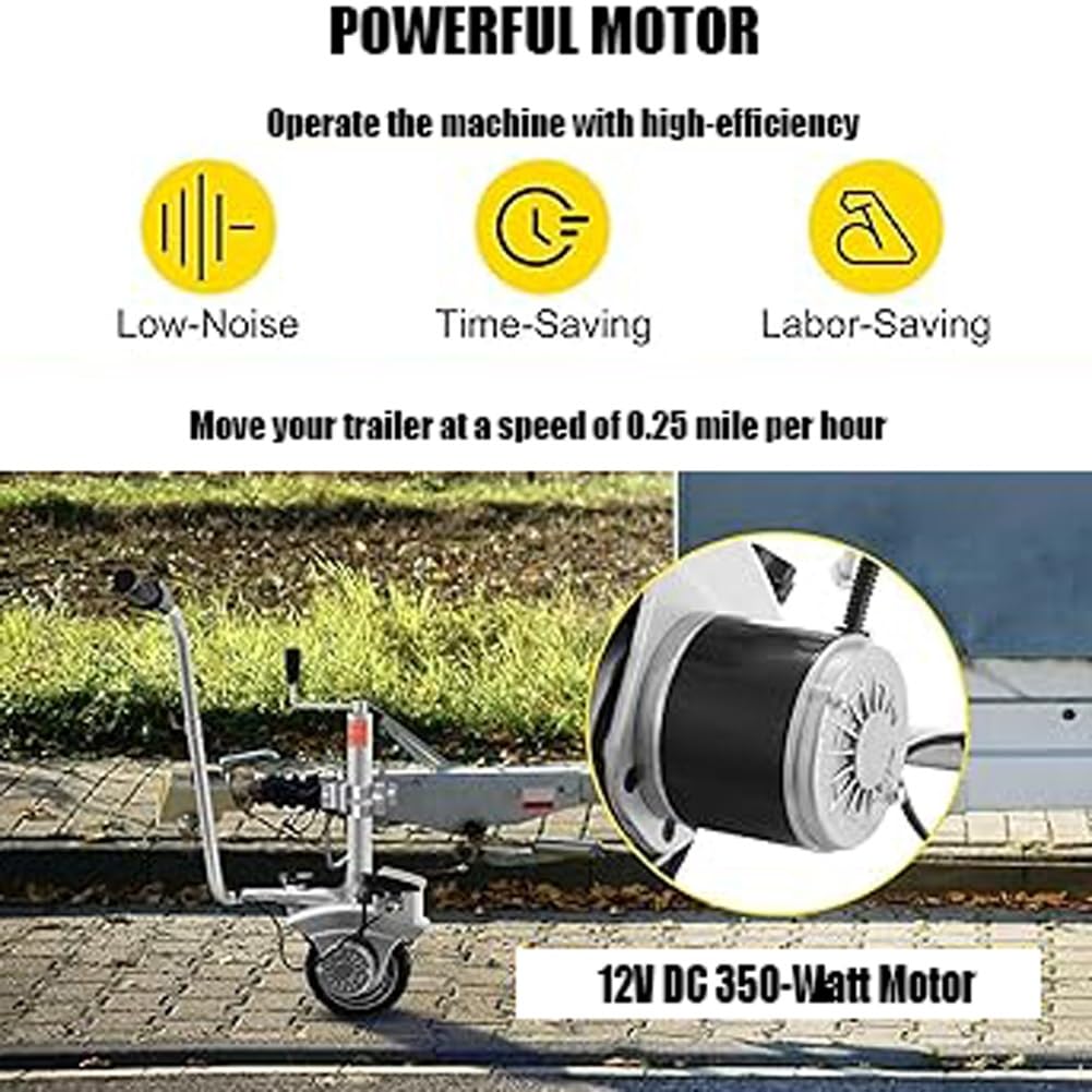 12 V 350 W silnikowy podnośnik koła przyczepy, elektryczne koła podporowe Rv Mover Dolly, uniwersalne akcesoria samochodowe do zaczepów do przenoszenia przyczepy, aluminiowe silnikowe koło podporowe