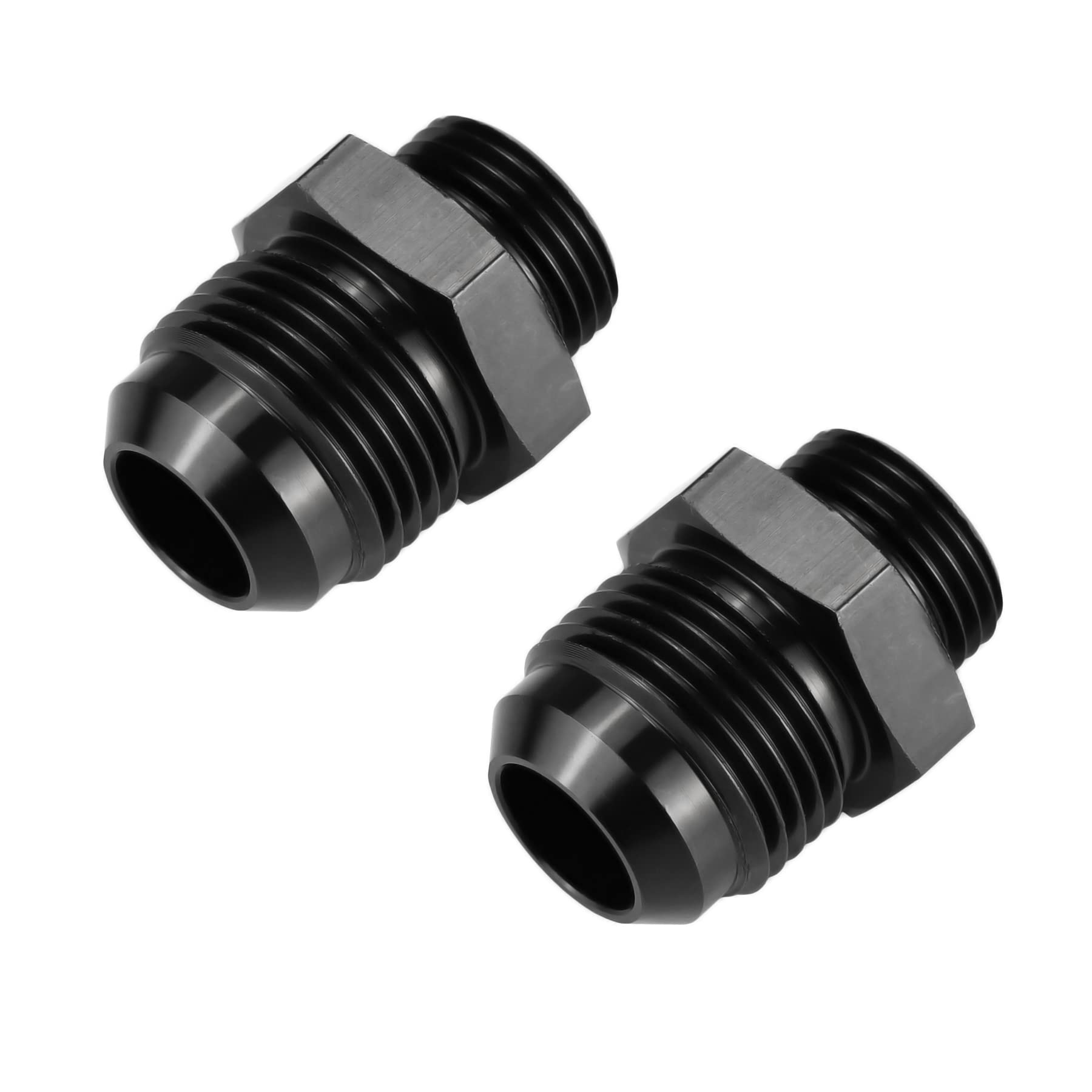 Ucreative 12AN Flare to 10AN ORB Male Fuel Rail Adapter Fitting Black 2Pcs
