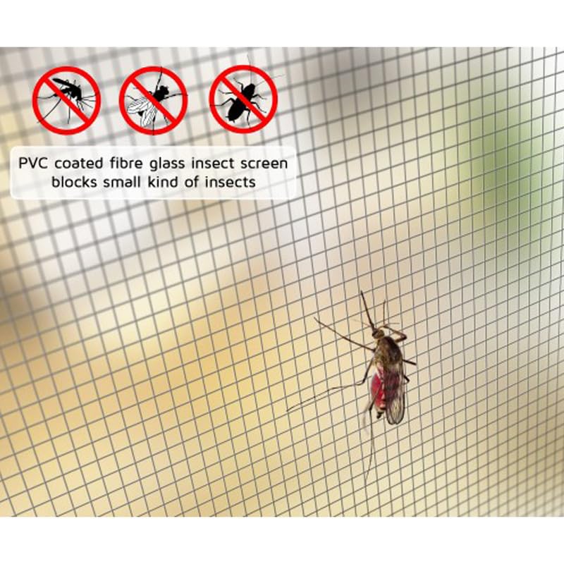 Image of Fiberglass 120 GSM Mosquito Net Pre Stitched with Fastener Loop Tape on All Four Borders, Window /Door DIY Bug Insect Mesh -Grey (Size- 2x2.5 ft / 24x30 in / 60x75 cm)