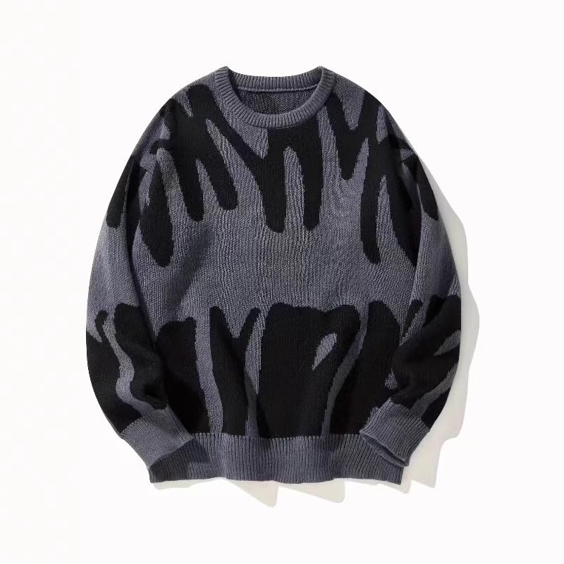 Men's Oversized Sweater Graphic Color Block Knitted Pullover Sweater Streetwear Tops2