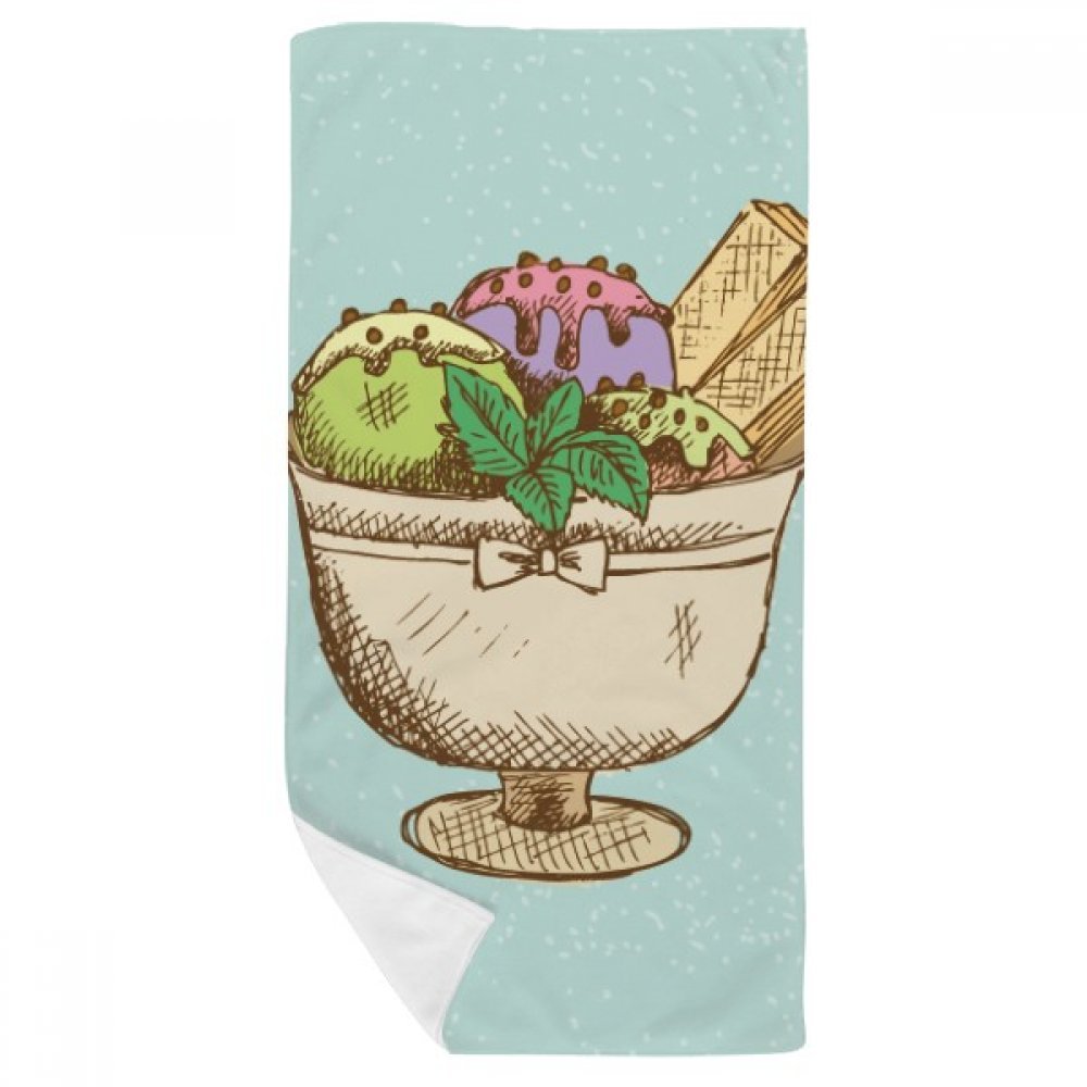 Gant de toilette doux et absorbant motif biscuit multicolore 35x70cm