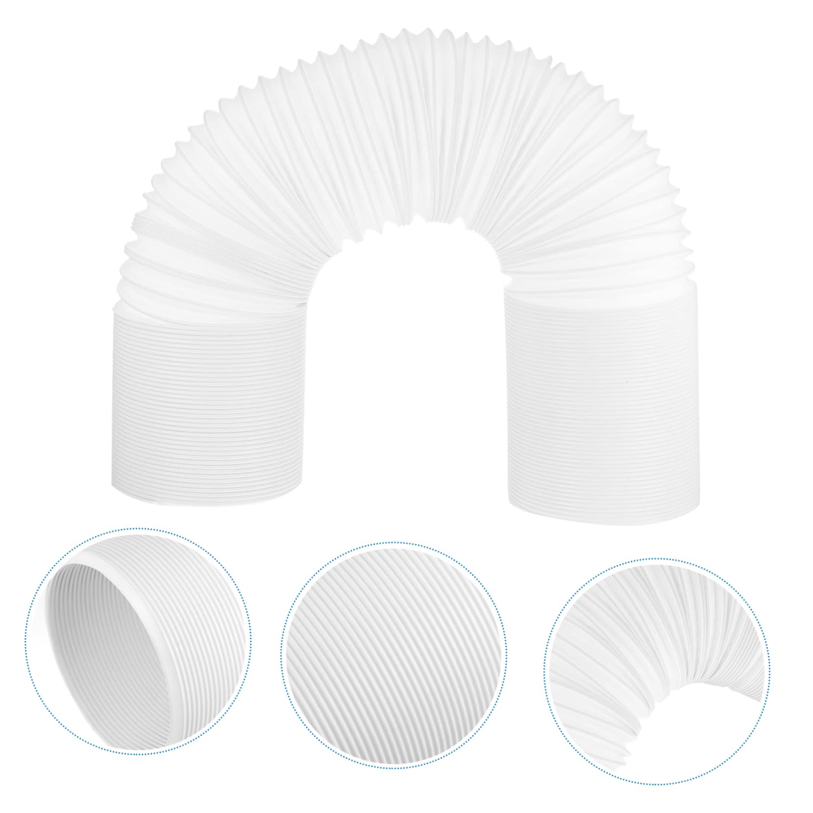BESTOYARD Tubo di Scarico Buona Elasticità in Ppr per Condizionatore Portatile e 2 Metri Bianco, Flessibile Facile da Riporre, Compatibile Aria Condizionata Mobile