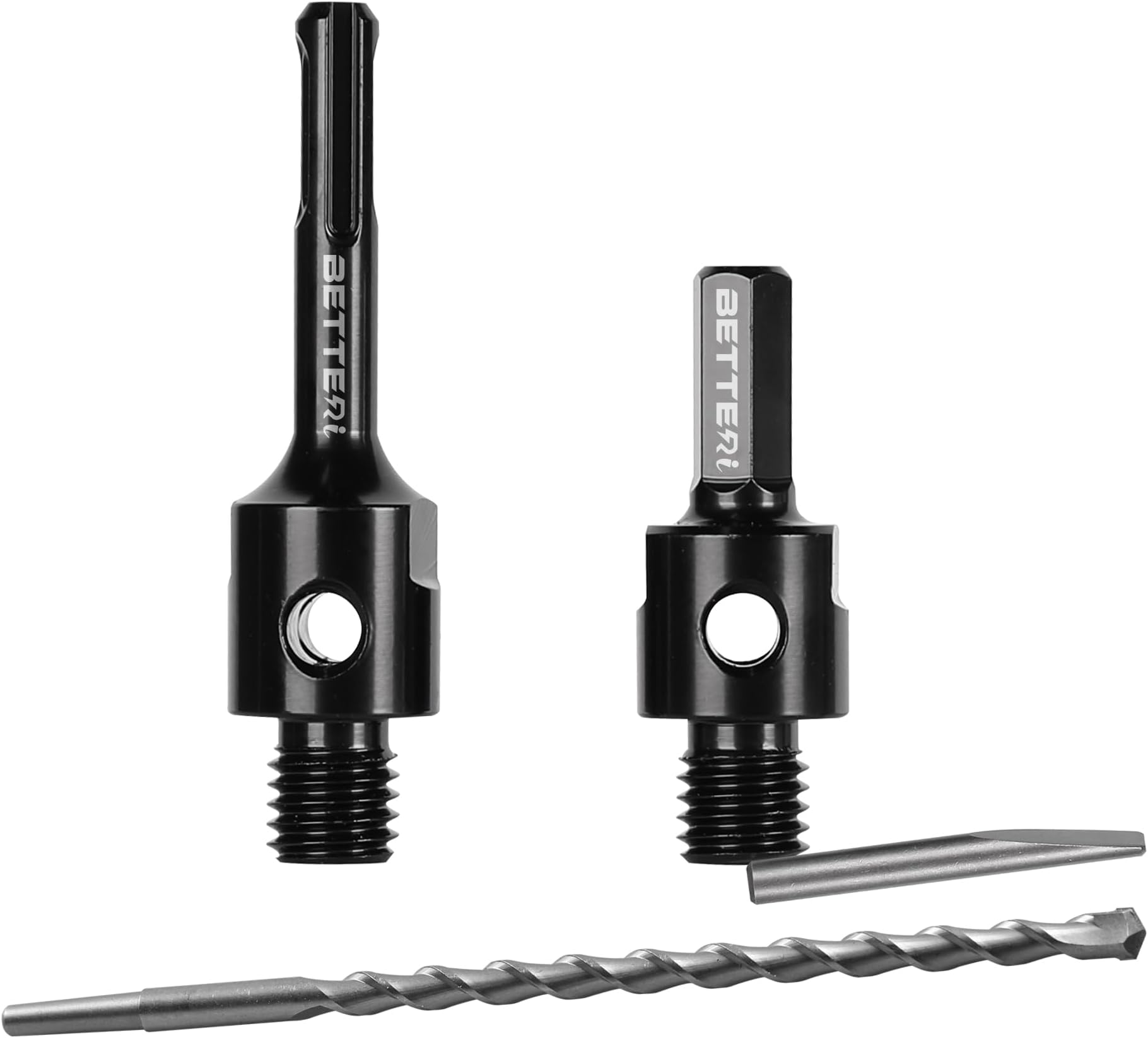 5/8"-11 Core Drill Bit Adapters with 11.81" Centering Pilot Bit, SDS-Plus/Hex Shank to 5/8-11 Adapter for Threaded Core Drill Bit Diamond Hole Saw