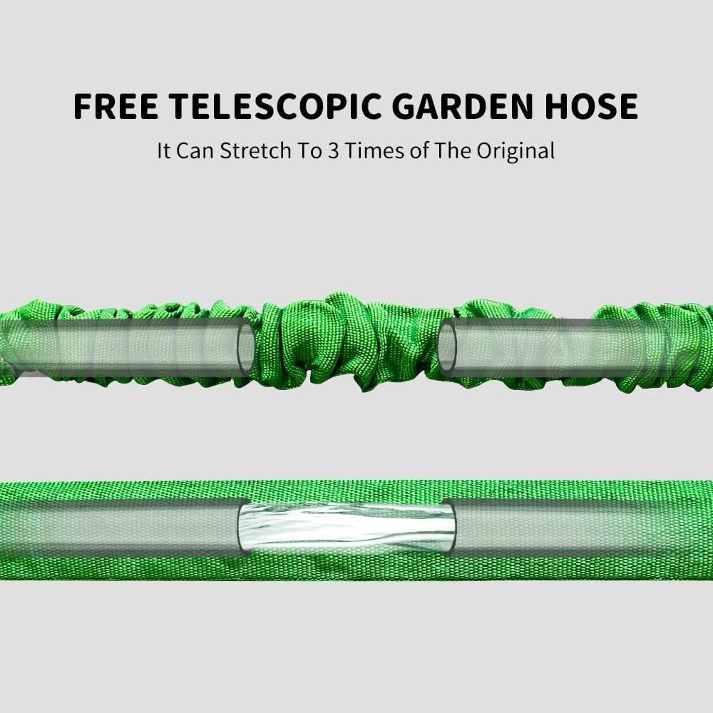 Tubo Estensibile da Giardino, Tubo Irrigazione Estensibile 45M/150FT, Tubo Giardino Flessibil, Tubo da Giardino Flessibile con Doccia a 7 Funzioni, per Giardinaggio (50FT/15Meter)