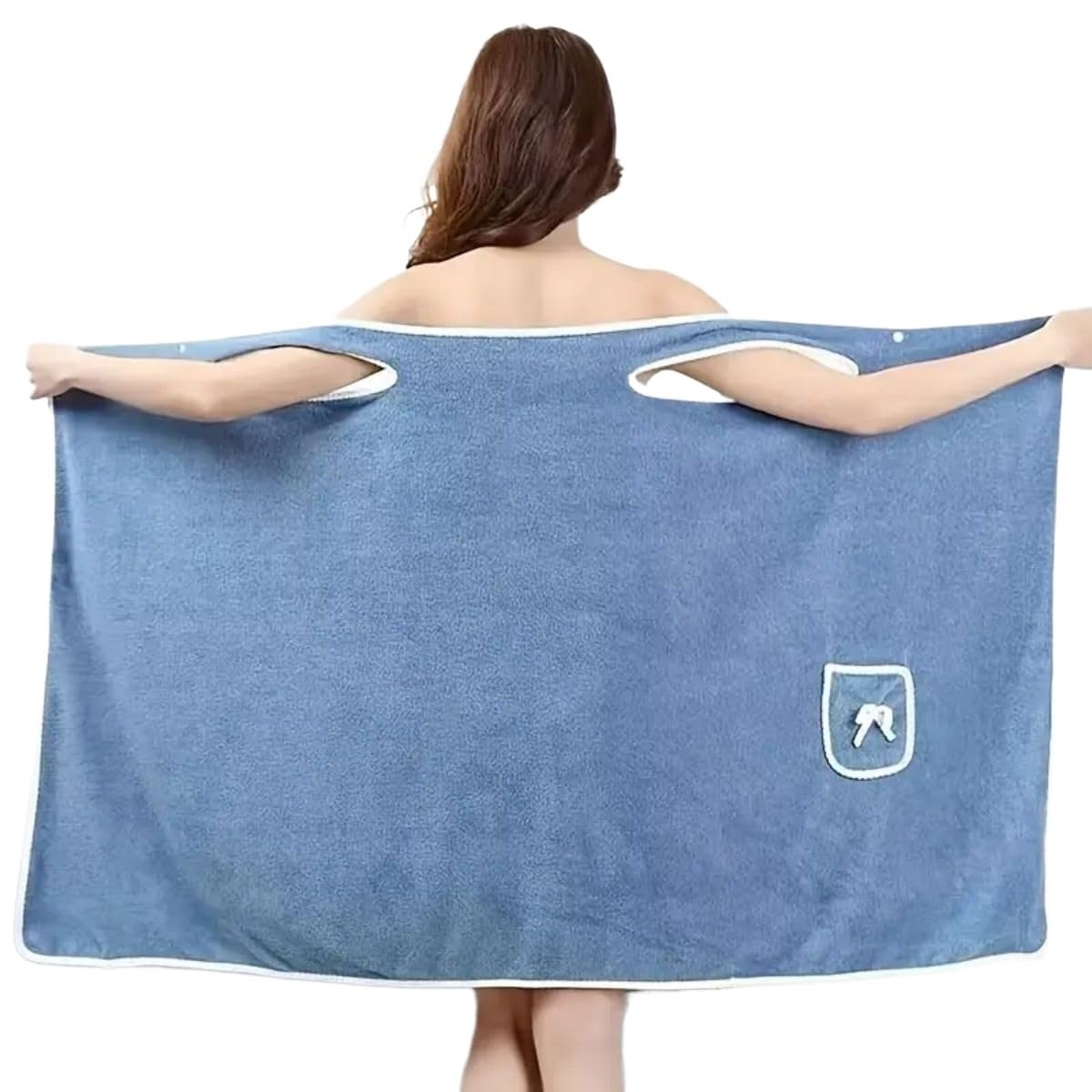 XINXIYUAN ﻿ Women's Wearable Towel Skirt - Fast Drying Bath Robe Wrap For Beach, Spa, Shower & Gym | Multi-Purpose And Cover Up(Blue)