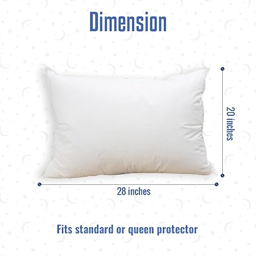 Miniatura 2 de Continental Bedding - Affinity - Almohada de cama alternativa de plumón - 300 hilos, 100% algodón suave, súper estándar, tamaño Queen de 20 x 28