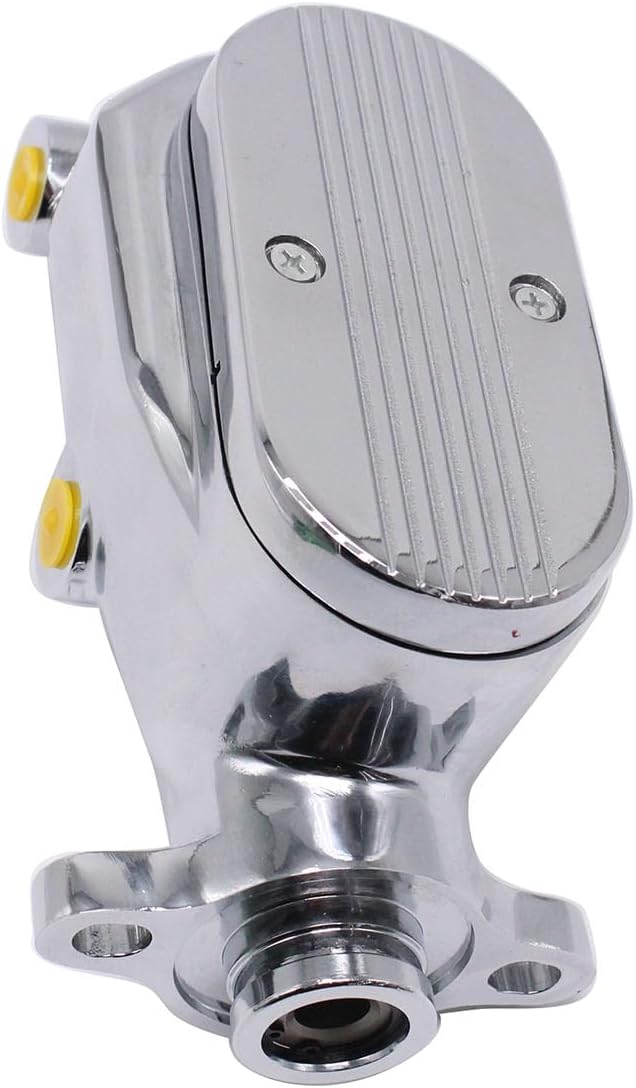 1 Set SHLPDFM Chrome Aluminum GM 1" Bore Finned Master Cylinder 9/16" & 1/2" Ports on Both Sides Fits for GM