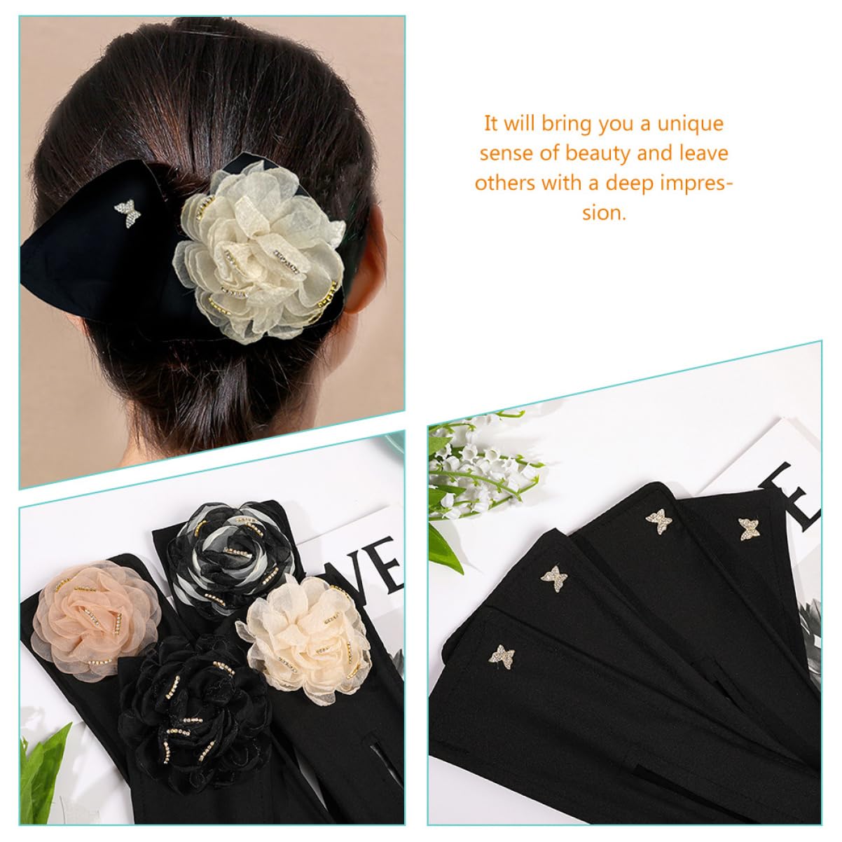 Housoutil 12stücke Teiliges Blumen-haar-dutt-maker Mit Dekoration Einfaches Haarstyling-tool Für Elegante Frisuren Für Reisen Partys Und Festivals