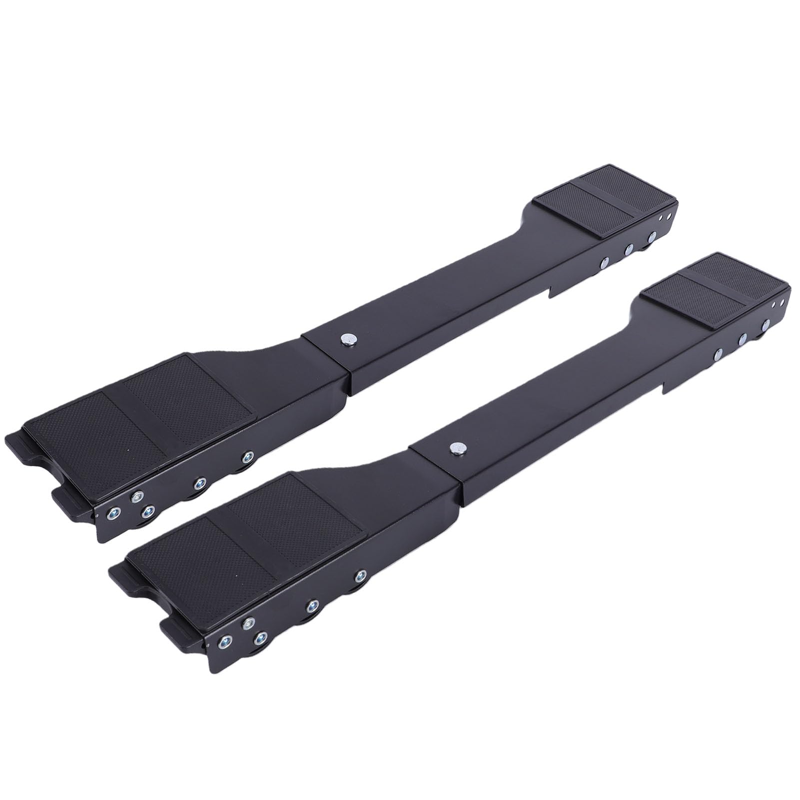 FTVOGUE Deslizador de Rodillo Ajustable para Lavadora Móvil, Refrigerador, Hierro Resistente, 2 Unidades (Ruedas Negras)