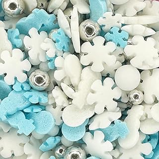 Sprinkletti - Christmas Frosty 30g Cake Topper Sprinkles - Edible Cake Decorations - Festive Mix For Xmas and Frozen Themed Birthday Party Cakes & Bakes
