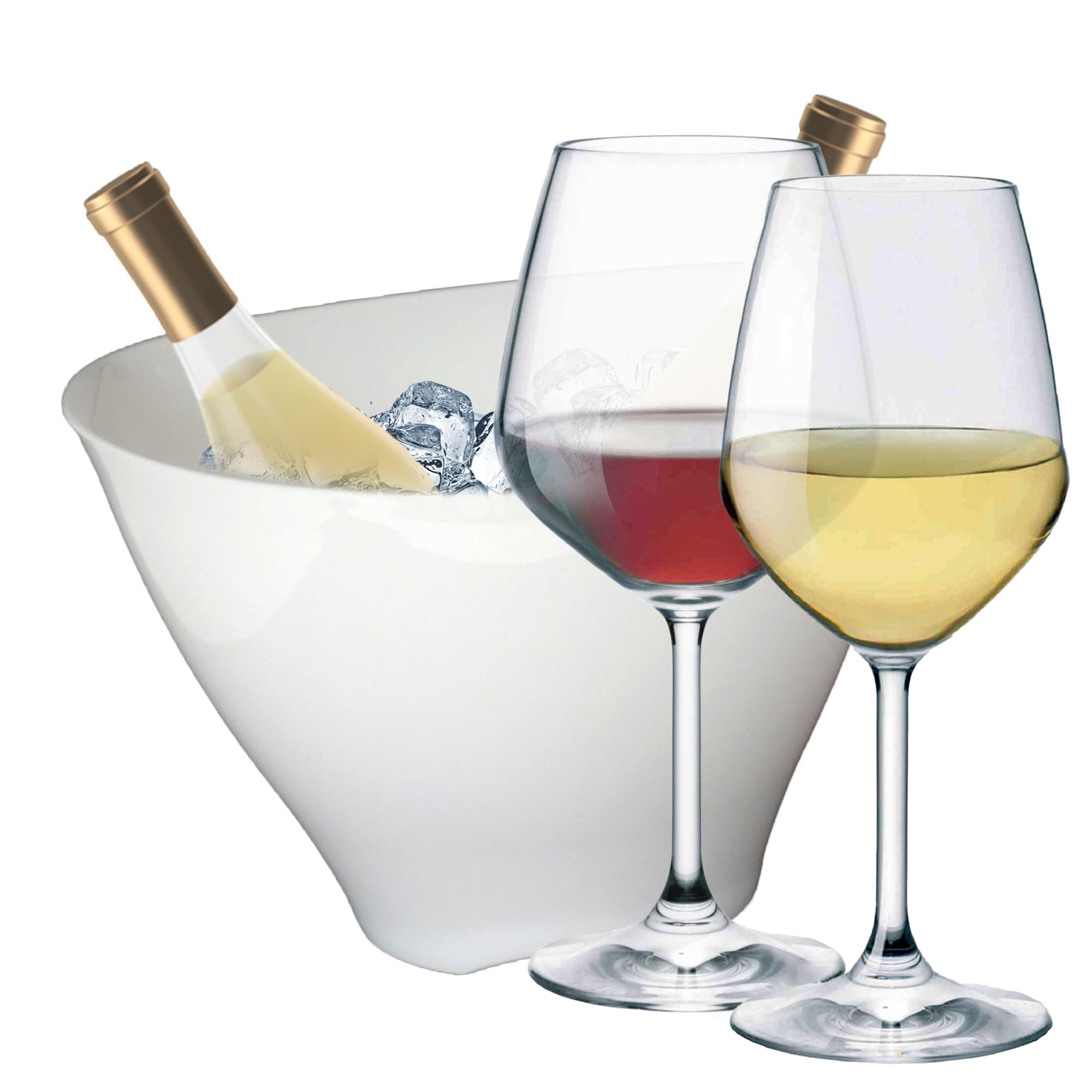 Sicignano | Juego de copas de vino tinto CL.53 + vino blanco 43,5 cl.43,5 Divino de cristal para 6 personas, transparentes, aptas para lavavajillas – regalo cubo champán blanco 2 botellas, Made in
