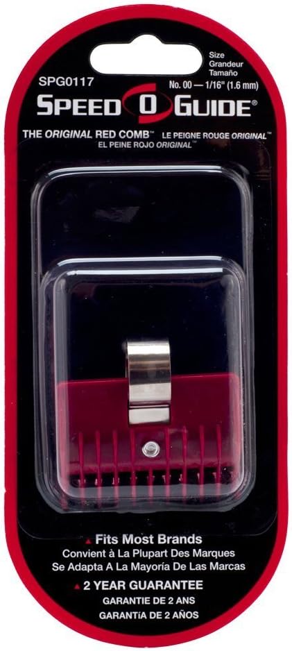 Universal Clipper Red Comb Attachment 1/16" No #00 Barber Salon by Speed O Guide