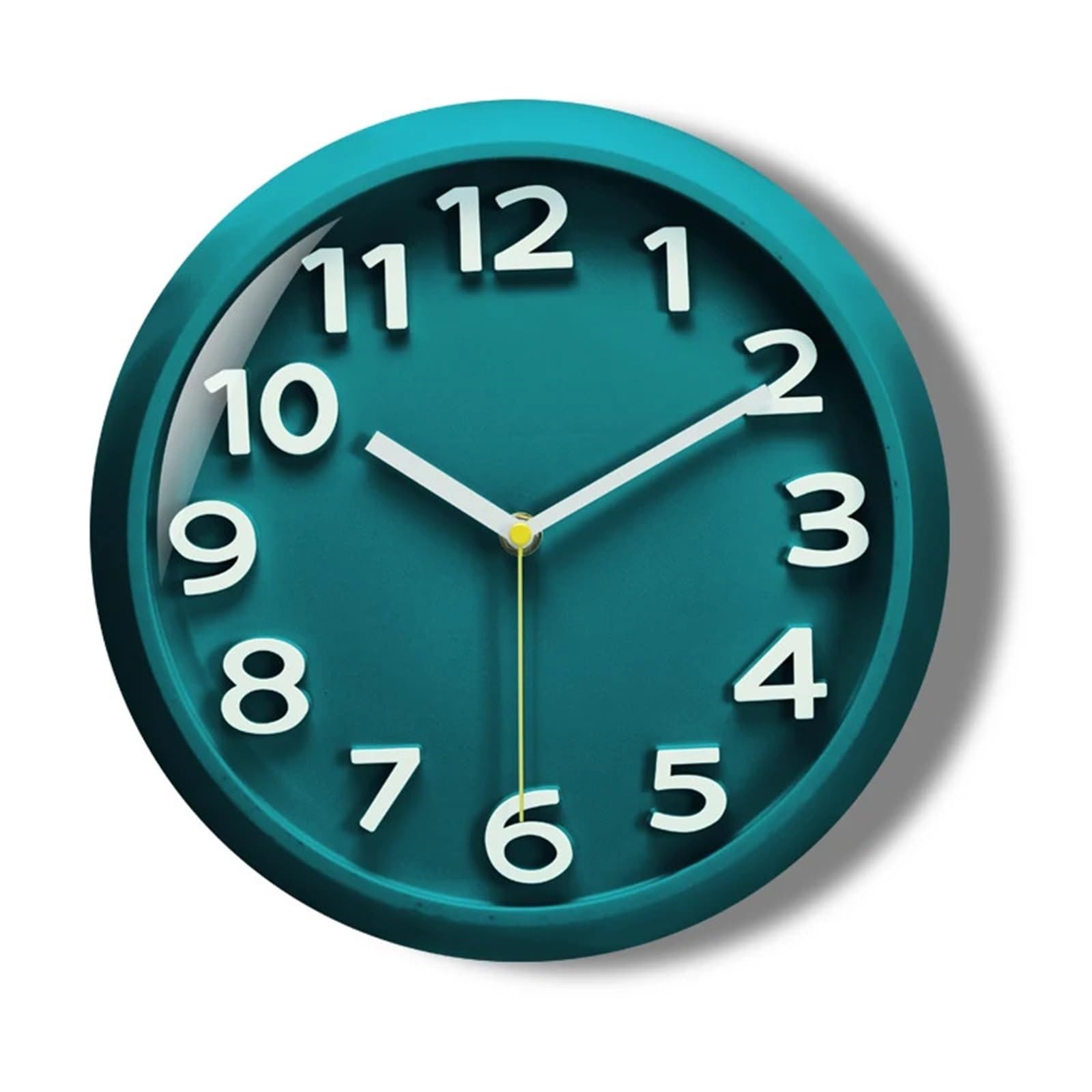 DJSKLDF Wall clock 11 Inch New Cubic Wall Clock Round Simple For School Study Living Room Silent Quartz Movement Alarm Clocks(Green)