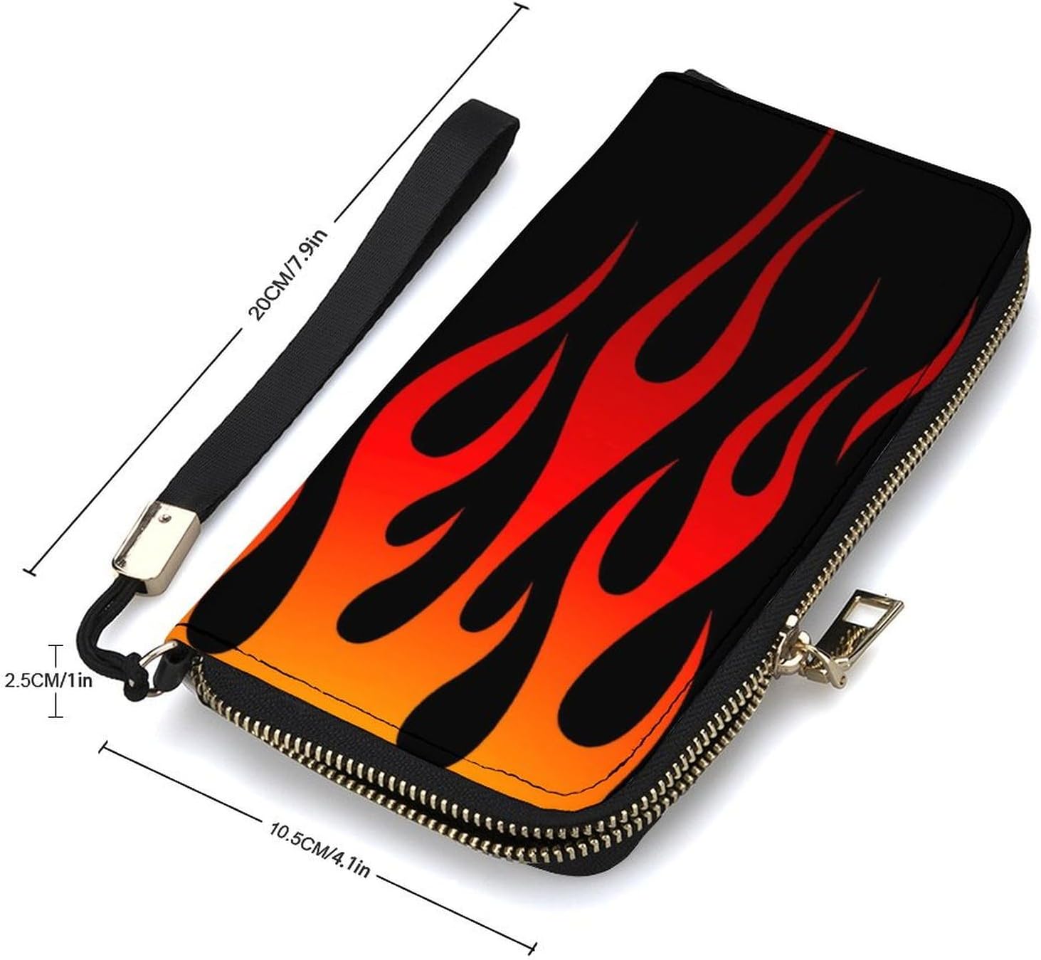 Retro Traditional Hot Rod Flames Fashionable Long Handheld Wallet, Large Capacity Portable Wallet