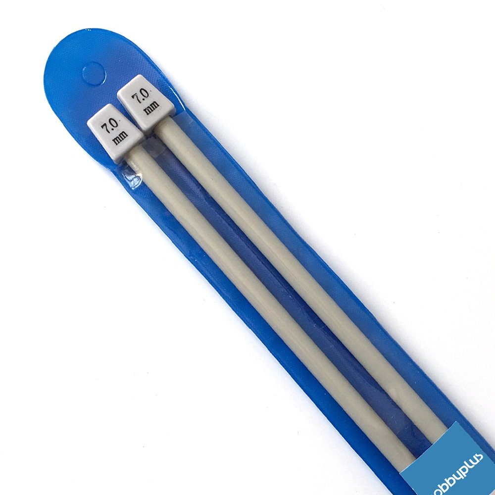 Aluminium Knitting Needles, Single Pointed Set. 35cm(14") long (One Pair: 7.0mm)