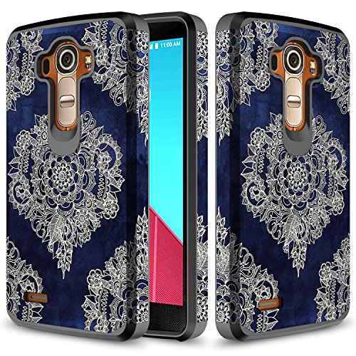 LG G4 Case, TownShop Moroccan Floral Design Hard Impact Dual Layer Shockproof Bumper Case for LG G4