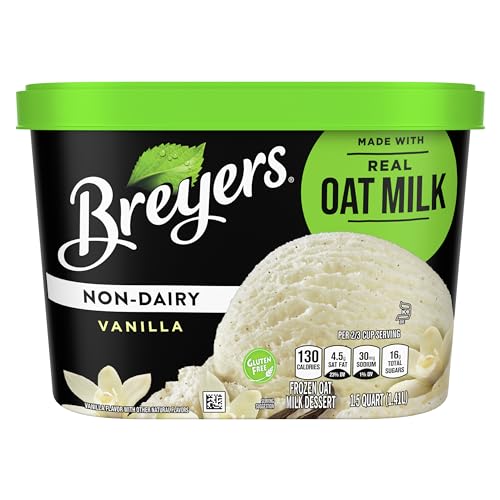 Breyers Non-Dairy For a Delicious Dairy-Free Frozen Treat Vanilla Made With Real Oat Milk 48 oz