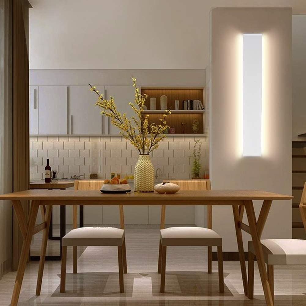 Lampada da Parete per Comodino, Luce in Metallo Ultrasottile con Paralume in Acrilico, Applique a LED 3000K, Illuminazione Decorativa per Bagno, luci Frontali per Specchio, lampade