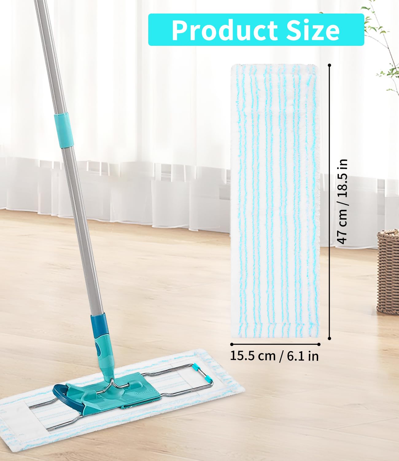 3 sztuki wymiennych nakładek na mopy Profi XL Micro Duo/Profi XL Cotton Plus ze wszystkimi uchwytami, odpowiednie do wszystkich podłóg, wymienne nakładki z mikrofibry do mopów Leifheit