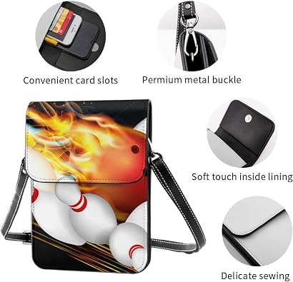 Turquoise Pattern Crossbody Phone Bag For Women Girls Wallet Handbags Pu Leather Cell Phone Bag Purse