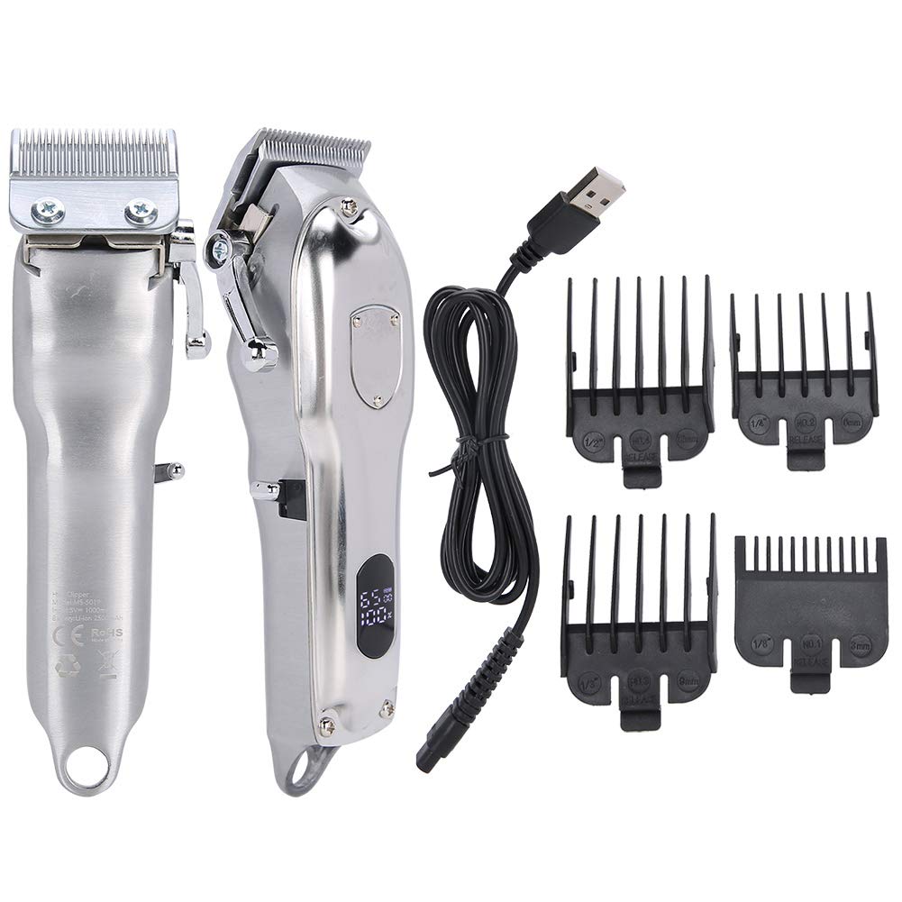 Elektrische Haarschneidemaschine, Professionelle Haarschneidemaschine für den Heimgebrauch, Edelstahlklinge, Verstellbare Zahnteilung, Wiederaufladbarer Haarschneider für Männer und Frauen,
