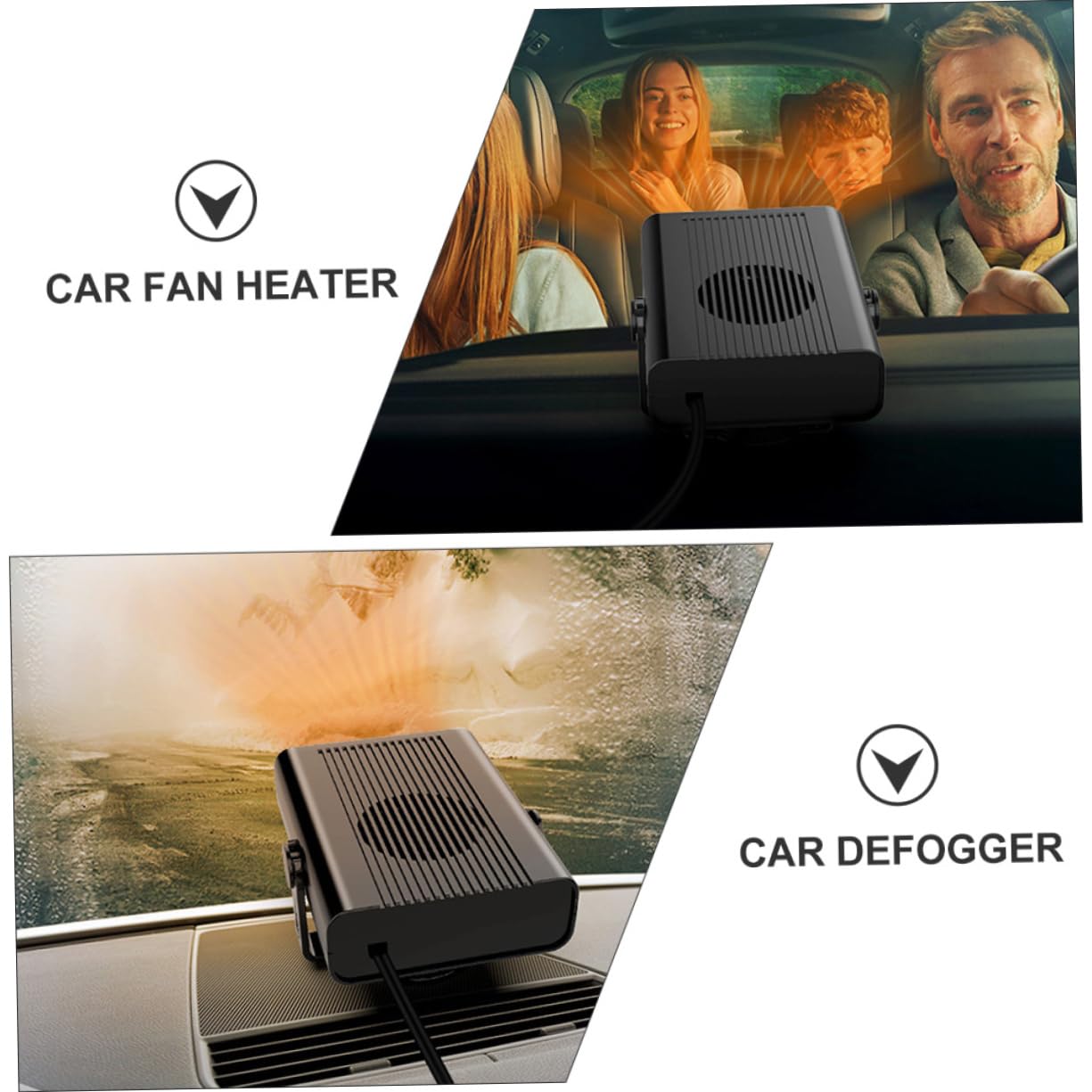 ULTECHNOVO 3stücke Autoheizung Defroster Tragbarer Heizlüfter Für Fahrzeuge Effektiver Scheibenenteiser Und Innenraumheizung Kompakt Und Material Für Kalte Tage