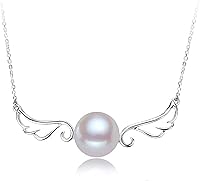 925 sterling silver pendant setting for pearl or gemstone, angel wing necklace mountings, necklace blank jewelry DIY,gift DIY