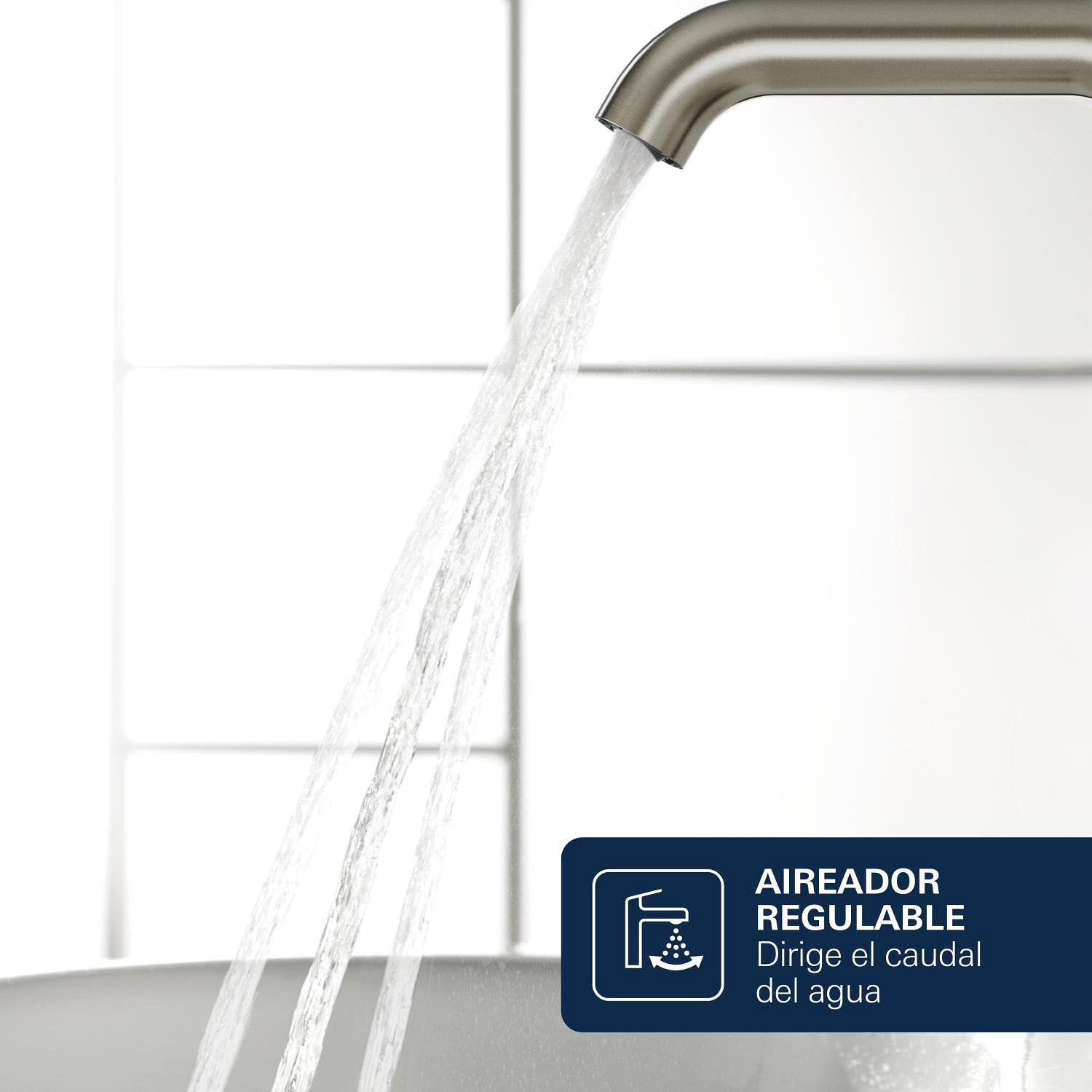 GROHE Essence – Grifería de lavabo, ahorro de agua (Grifo para el baño, 17 cm de altura, grifería de baño con acabado duradero, fácil instalación en el lavabo), acero inoxidable (SuperSteel), 23590DC1