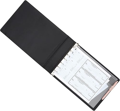 Miniatura 9 de Juvale Fundas para chequera de 14 x 10 pulgadas, piel sintética color oro rosa, carpeta y organizador de 7 anillos con capacidad para 600 cheques