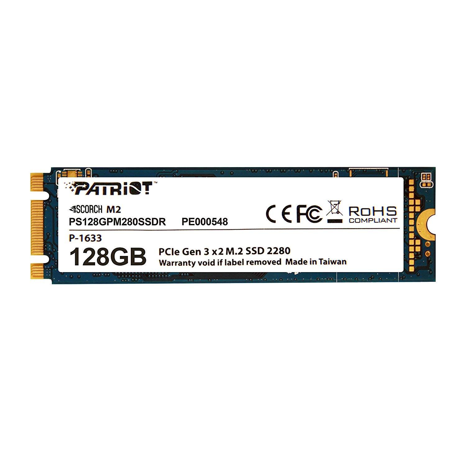 Patriot Scorch 128GB NVMe M.2 PCIe Solid State Drive Up to 1700MB/s Read Transfer Speeds