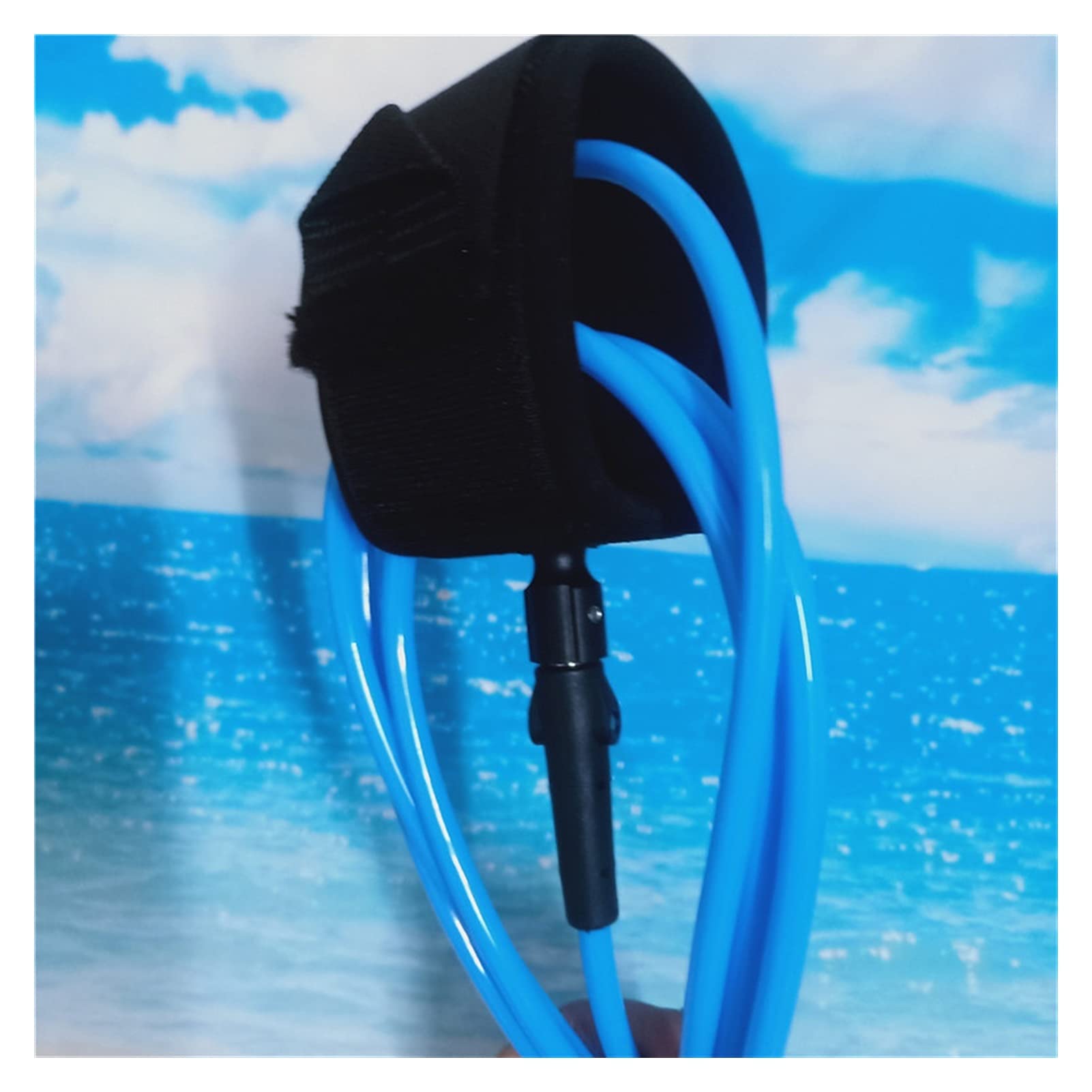 10ft 7mm Surfboard Laisse Anti-Perdu TPU Double Swivels Switch Safe Coffre Card Sports Eau Paddle Board Laisse Blue Surf Laisse (Color : 10ft 7mm)