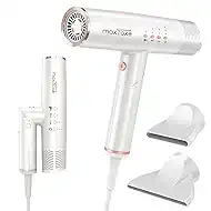 Maxfoxe High Speed Hair Dryer, Travel Blow Dryer Foldable Ionic Small Professional Brushless Motor 9 Modes Portable One Touch Switch with Concentrator Nozzle Attachment for Home, Hotel, Salon