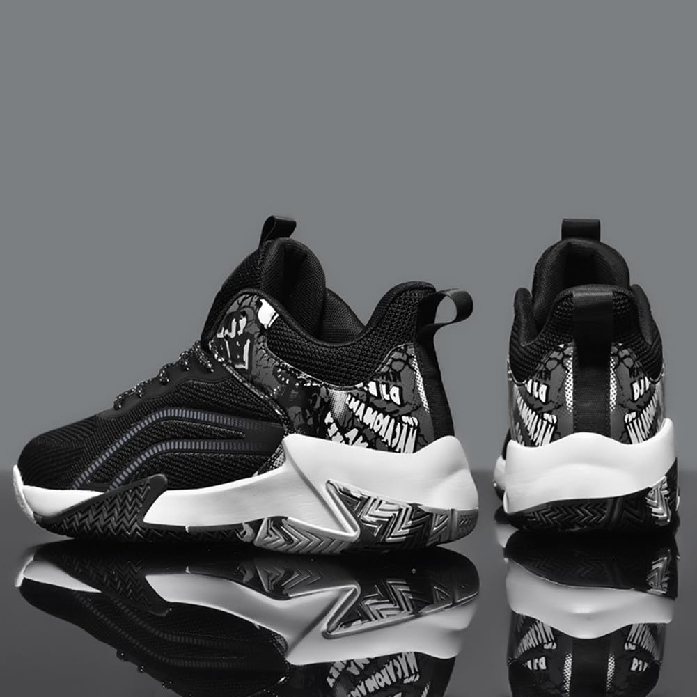 NCNDB Mens Basketball Shoes High Top Sports Shoes for Running Women Non Slip Outdoor Sneakers Black 6/5 US