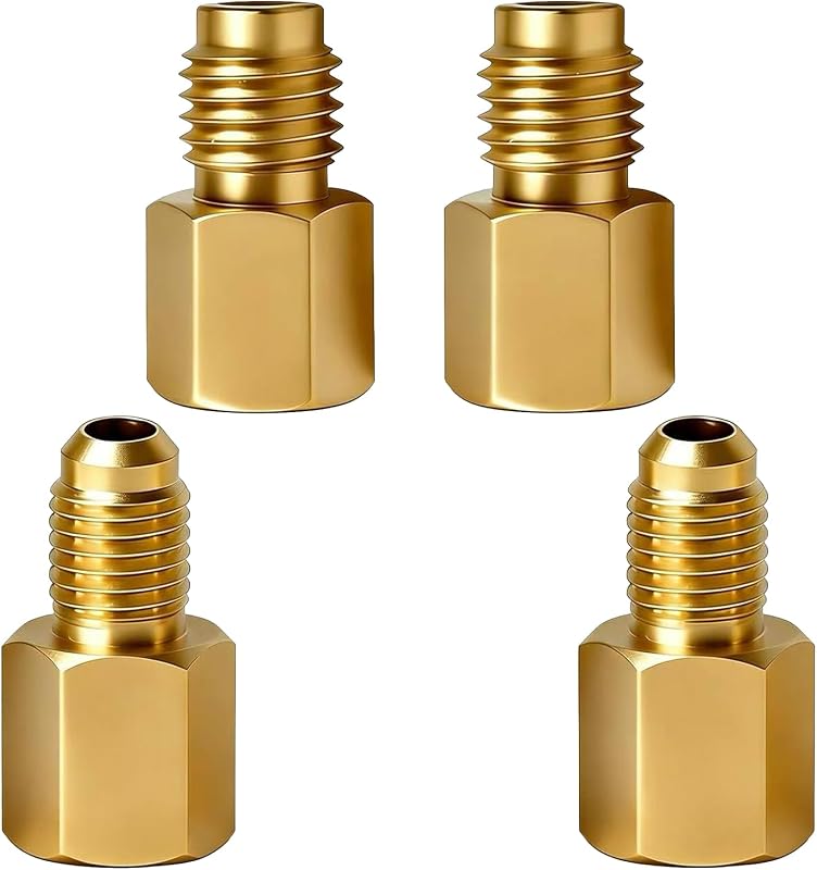 Kit de Adaptadores para Refrigerante R134A 3DSKY, Conexões 1/2" Acme e 1/4" SAE – 4 peças