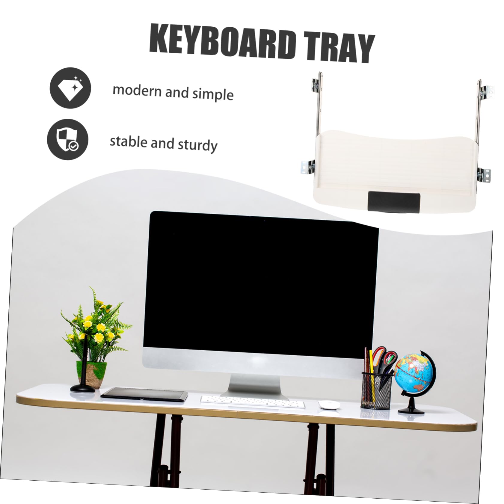 jojofuny Tastaturschublade Ausziehbar Tastaturablage Verschleißfest Platzsparend unter Schreibtisch Büro