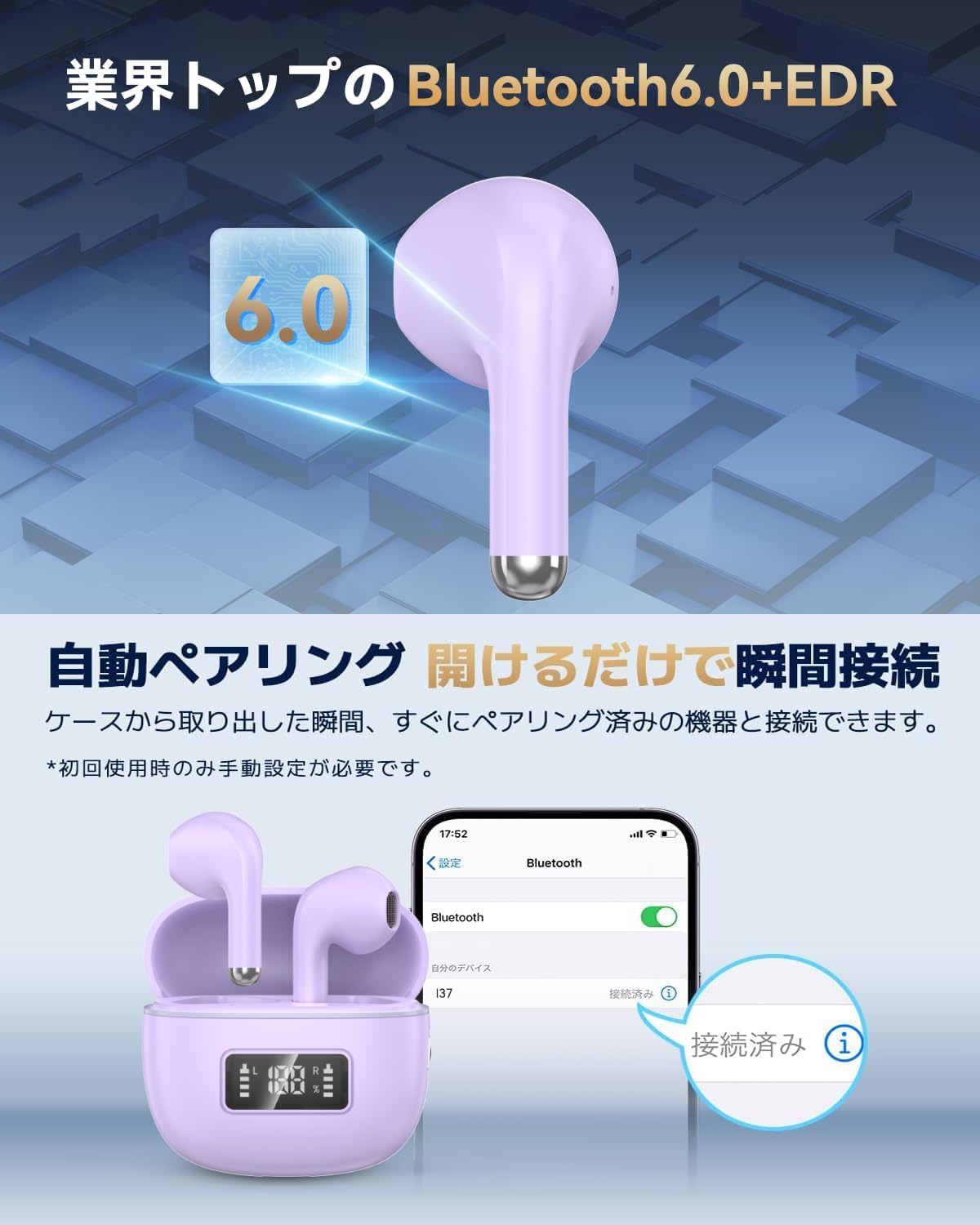 Amazon.co.jp: Bluetoothイヤホン ワイヤレスイヤホン IPX7防水 最大60