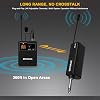 Sistema de micrófono de solapa inalámbrico con micrófono de diadema y de solapa, dobles transmisores bodypack, receptor mini recargable, 48 canales en banda UHF de 500MHz, alcance de 260 pies para discursos de boda iglesia UHF 5