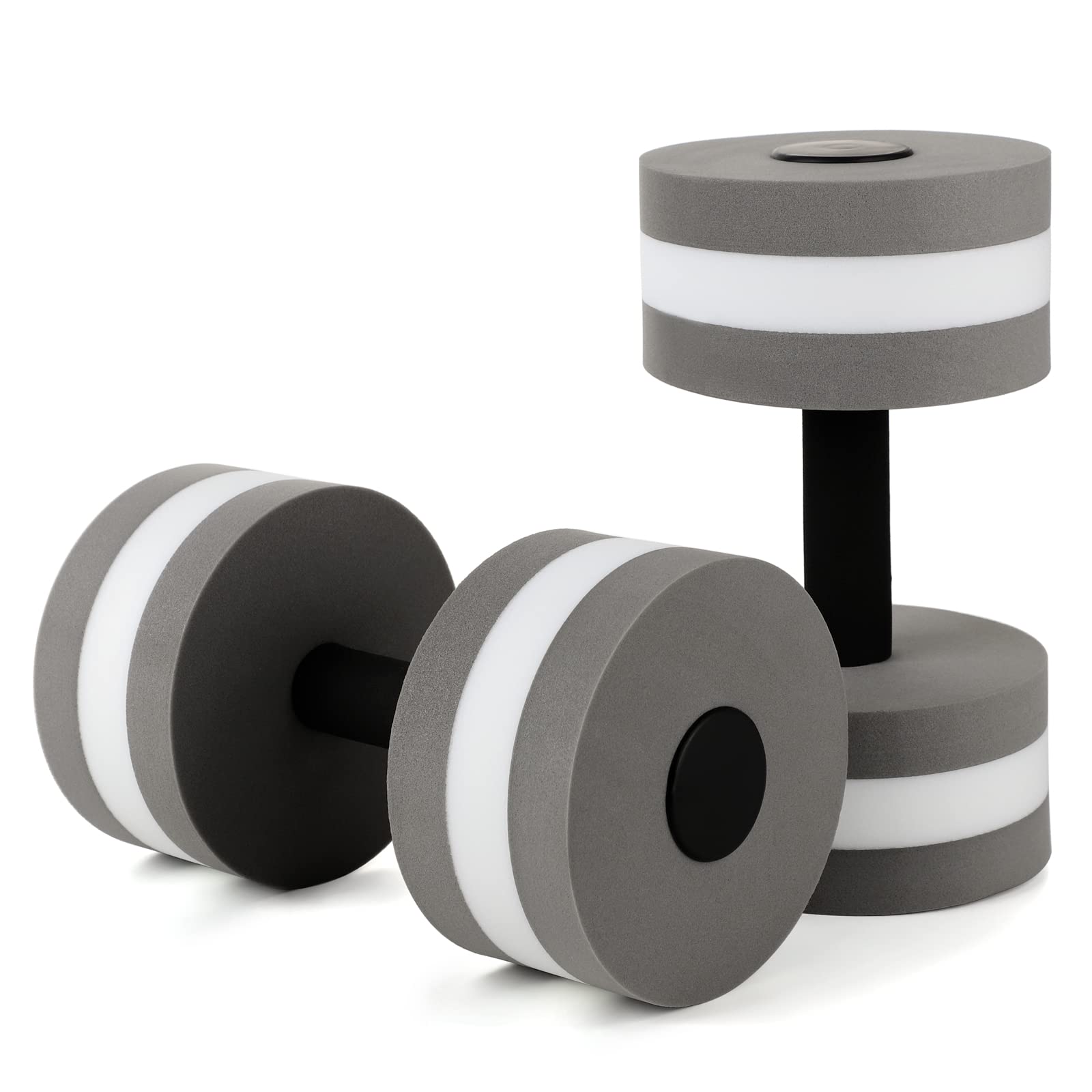 TITA-DONG 2Pcs Water Foam Dumbbell, Aquatic Dumbbells Exercise Water Dumbbells Pool Dumbbells, EVA Water Aerobic Exercise Foam Dumbbells, Aquatic Aerobics Foam Dumbbell Equipment Fitness Tools(Gray)