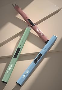 MEIRUBY Electric Candle Lighter, Christmas Stocking Stuffers Gifts for Women Mom Men Wife Sister, USB Arc Rechargeable Windproof Long Lighter for Candle BBQ Housewarming Birthday Gifts Idals