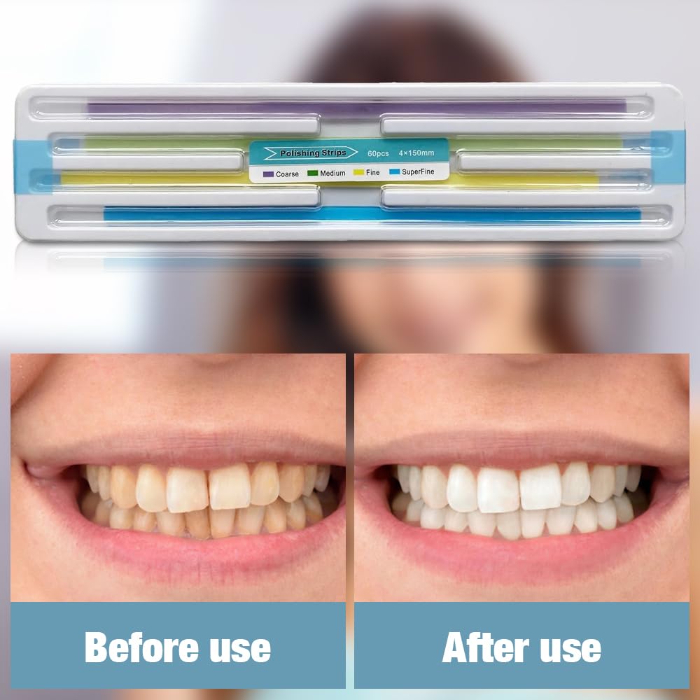 Mizikuu Papel de lija dental 60 piezas tira de pulido interdental para higiene bucal