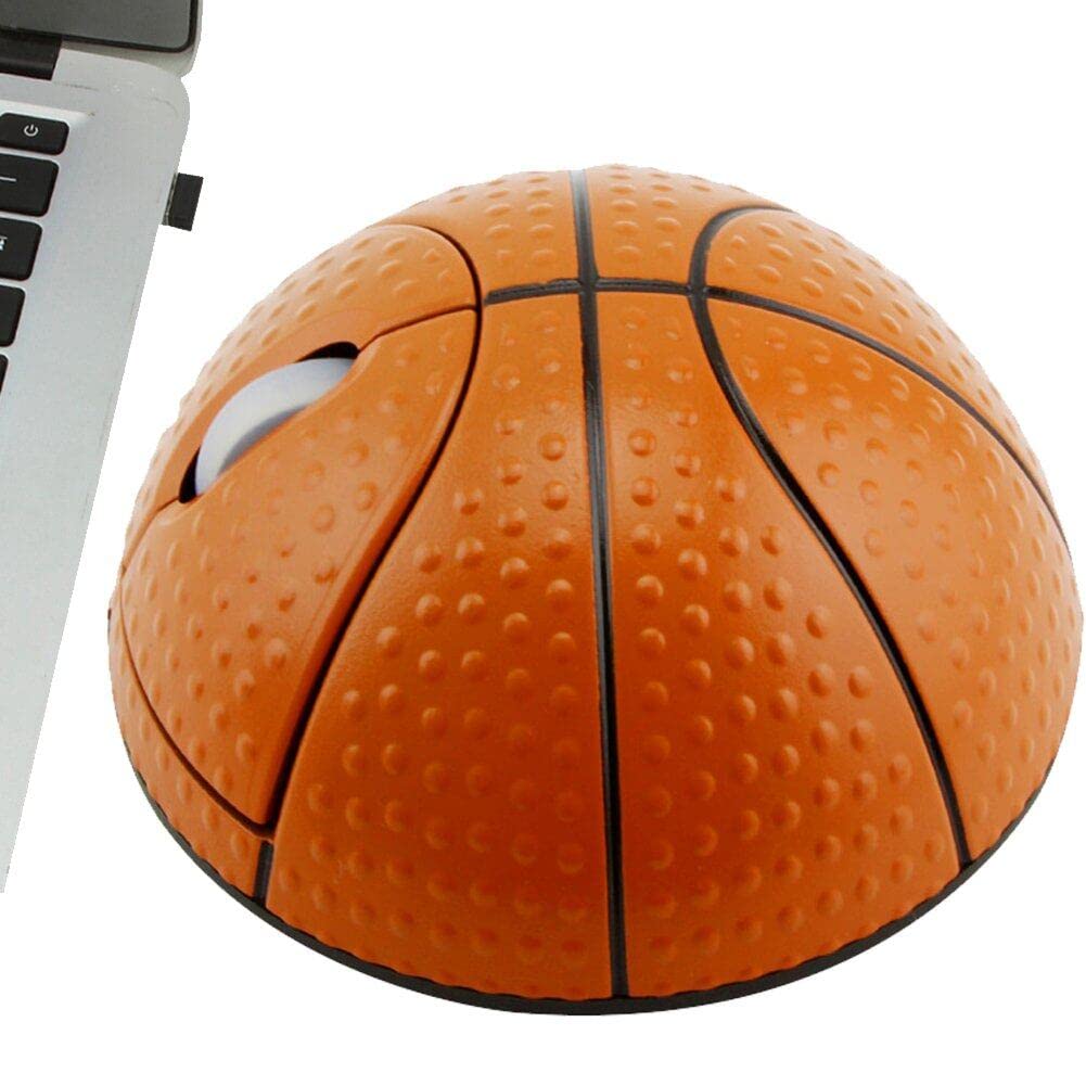 Sanfly Wireless Mouse Cute Basketball Shape Computer Mouse Less Noice Portable Travel Cordless Usb Novelty for Computer Laptop