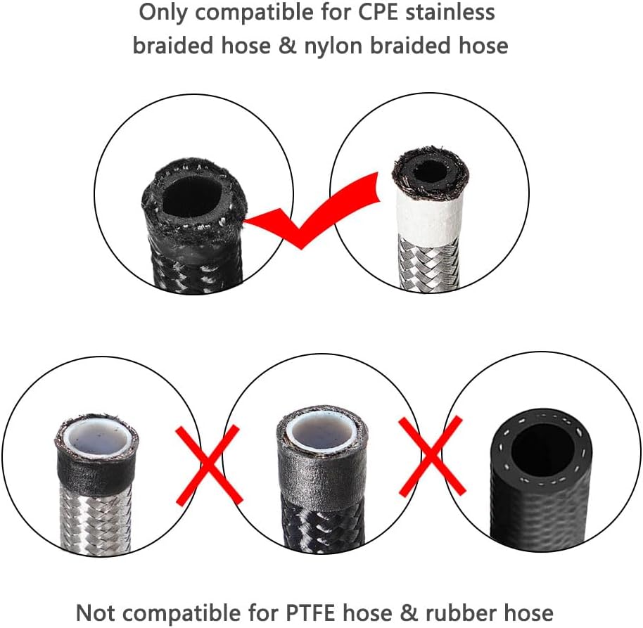 2PCS/PACK Swivel Hose End Fittings AN12 Straight For Nylon Braided Oil Line Fuel Kits,CPE 3/4 Hose Adaptor Aluminum Blue & Red